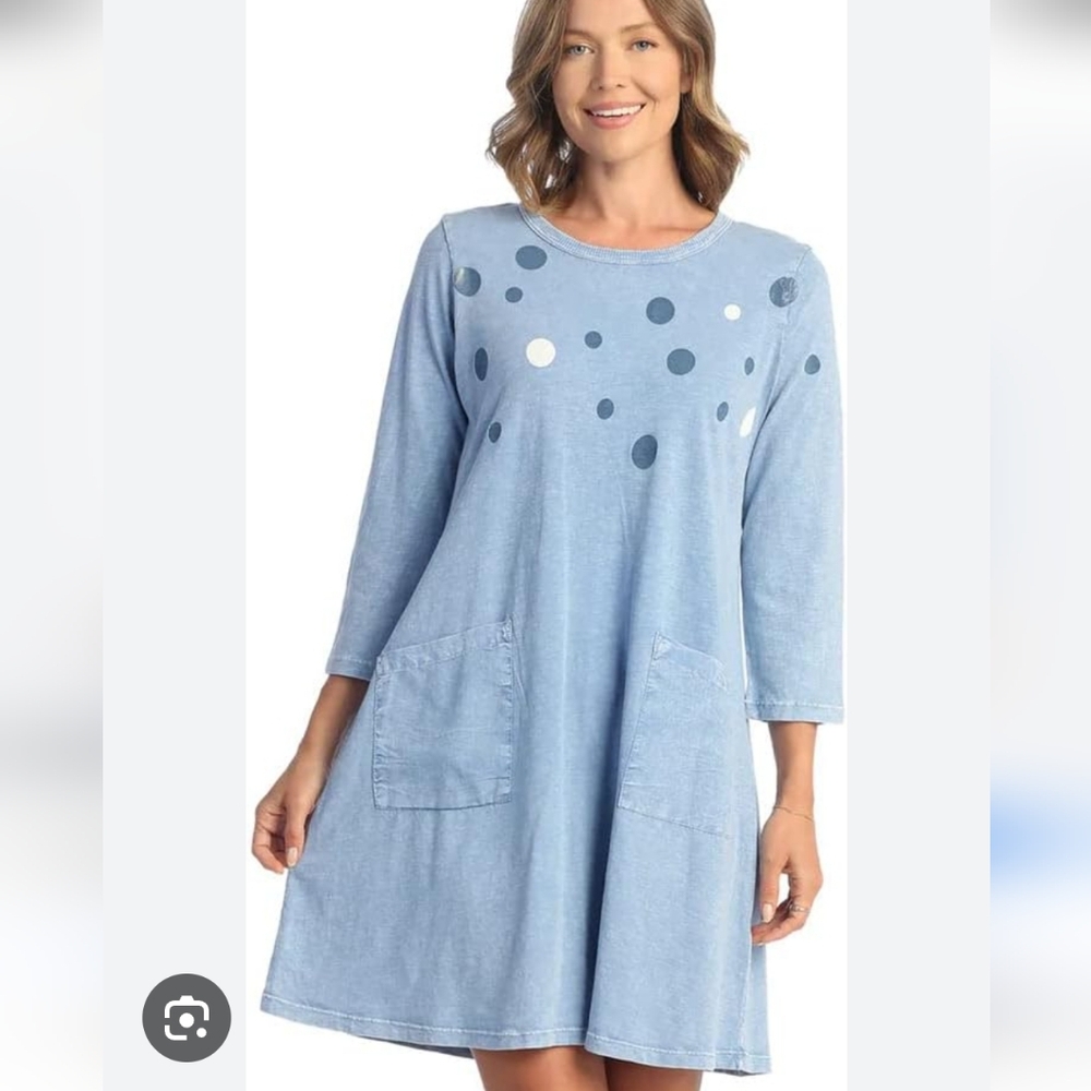 🦋Jess & Jane Blue Polka Dot Tee